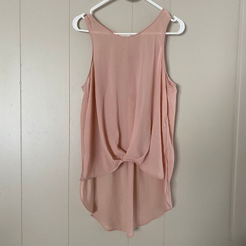 ASTR the Label Blush Draped Sleeveless High-Low Tank Top Women’s Medium Sheer La